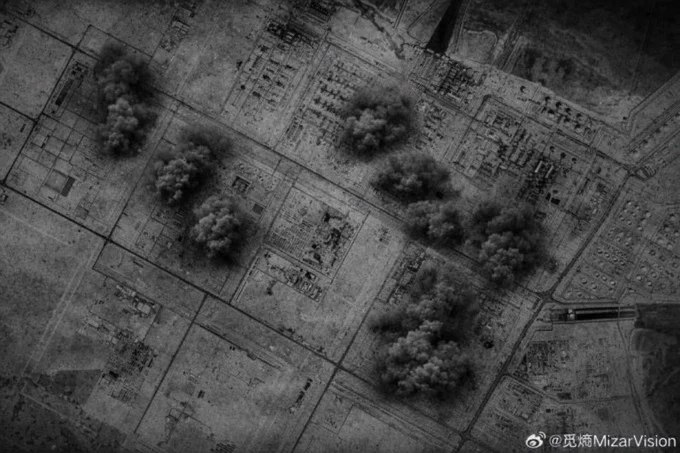 首张卫星图像显示伊朗导弹袭击卡塔尔拉斯拉凡炼油厂后的受损情况，该设施是全球最大的天然气凝析液综合体