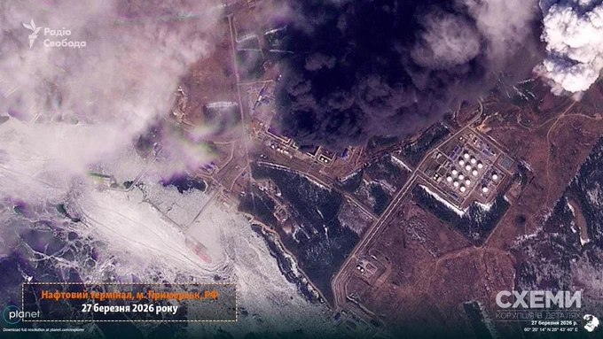 俄罗斯普里莫尔斯克港遭无人机袭击后，港口火势持续扩大