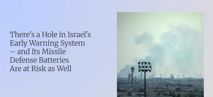 以色列防空体系暴露新漏洞据《国土报》报道，伊朗近期打击了位于卡塔尔的一套美军雷达系统——该系统承担探测飞向以色列导弹的任务——导致以色列收到导弹预警的时间大幅缩短