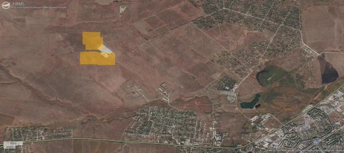 昨夜，位于费奥多西亚附近（俄占克里米亚）的220千伏"卡法"变电站遭到袭击