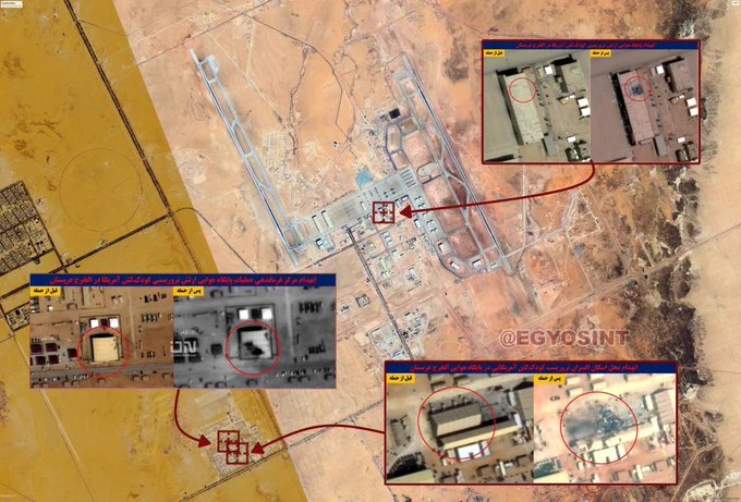 卫星图像分析显示，伊朗导弹袭击击中了沙特阿拉伯苏尔坦王子空军基地内美军使用区域的多处目标