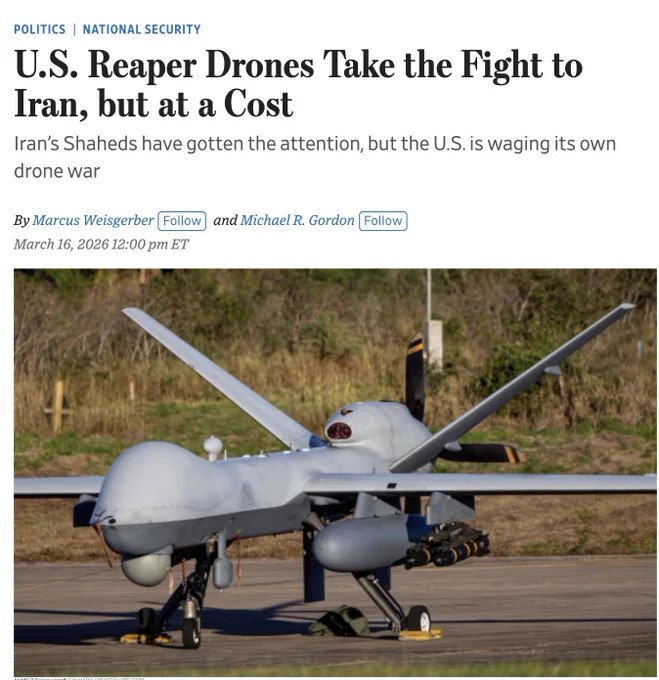 据《华尔街日报》报道，美国迄今已损失约12架MQ-9"死神"无人机，其中一架被一个海湾国家误击击落