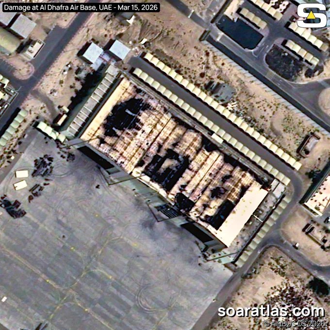 最新卫星图像独立证实，伊朗对阿联酋达夫拉空军基地的打击造成实际损毁