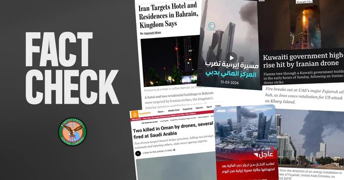 美国中央司令部驳斥伊朗政权声明：伊朗政权近日以"关切平民安全"为由，呼吁阿联酋民众远离海港，此说法具有误导性