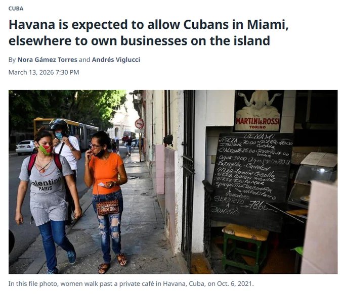 古巴预计将很快允许海外侨民——尤其是居住在迈阿密的古巴人——在岛内持有并投资私营企业