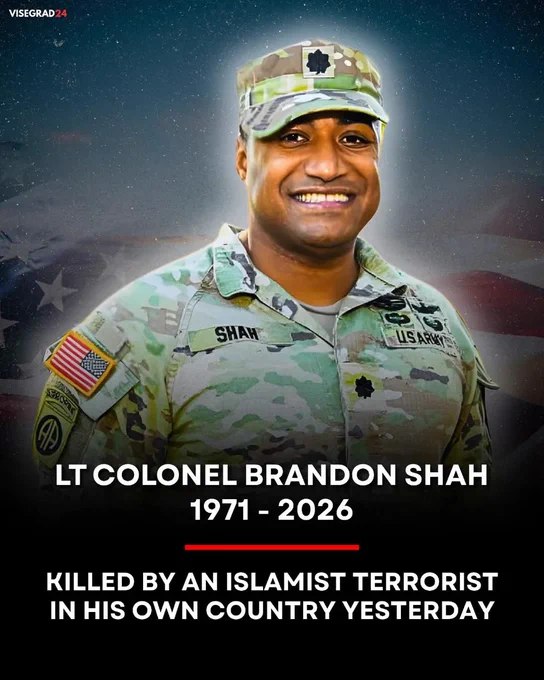 美国陆军中校布兰登·沙阿（43岁）于2026年3月12日在老道明大学遭枪击身亡